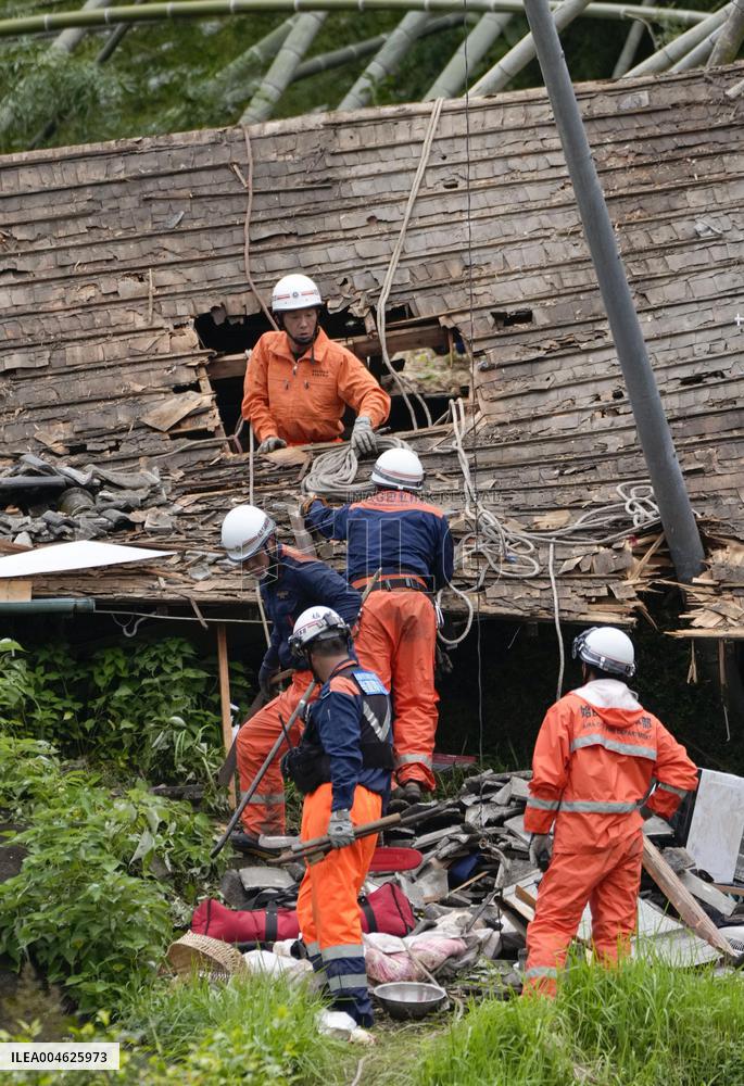 Torrential rain in Kagoshima Pref.