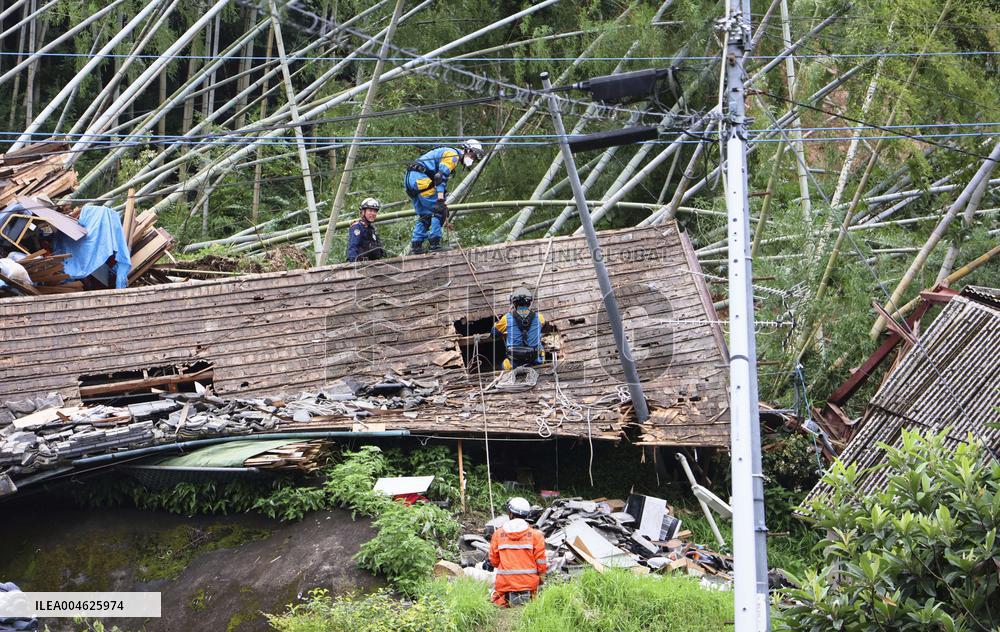 Torrential rain in Kagoshima Pref.