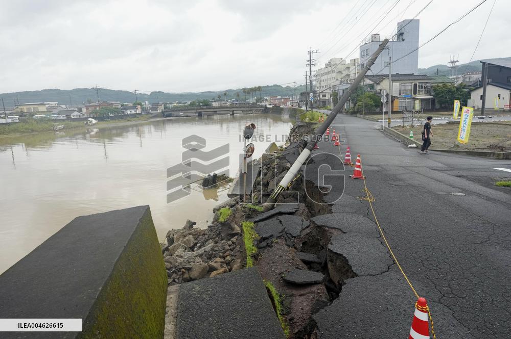 Aftermath of torrential rain in Kagoshima Pref.
