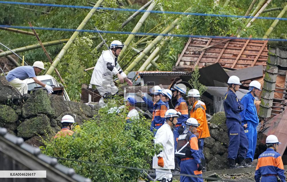 Aftermath of torrential rain in Kagoshima Pref.
