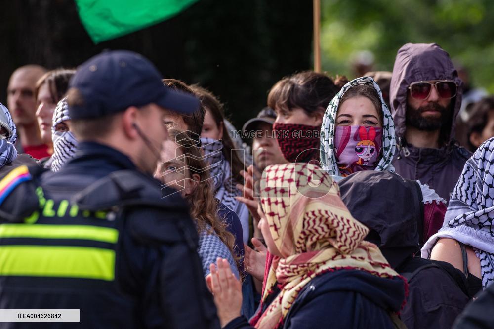 Police Clash With Pro Palestine Protesters - Netherlands