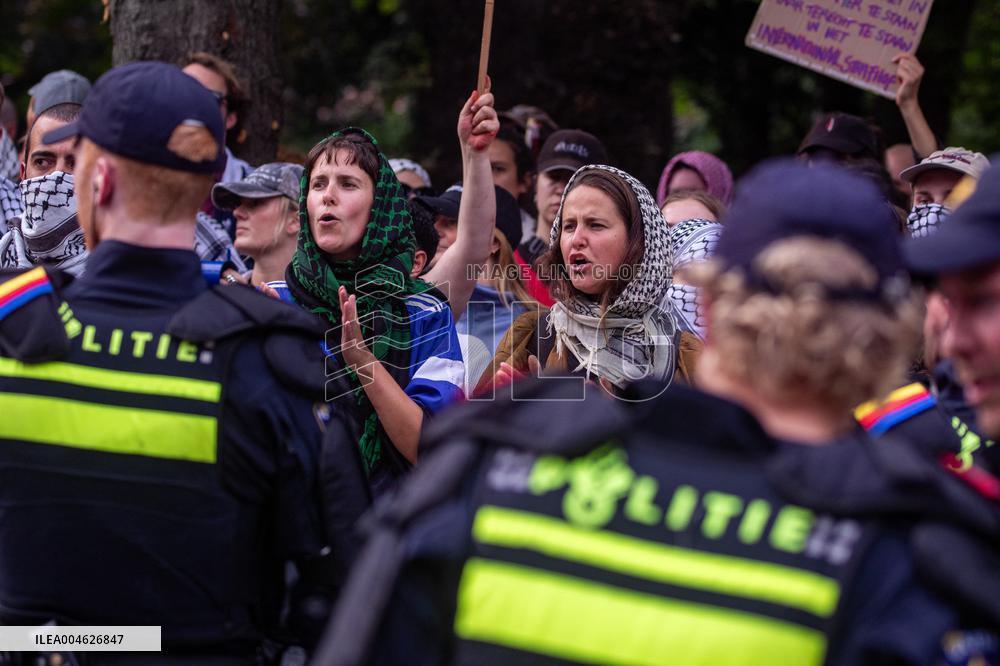 Police Clash With Pro Palestine Protesters - Netherlands