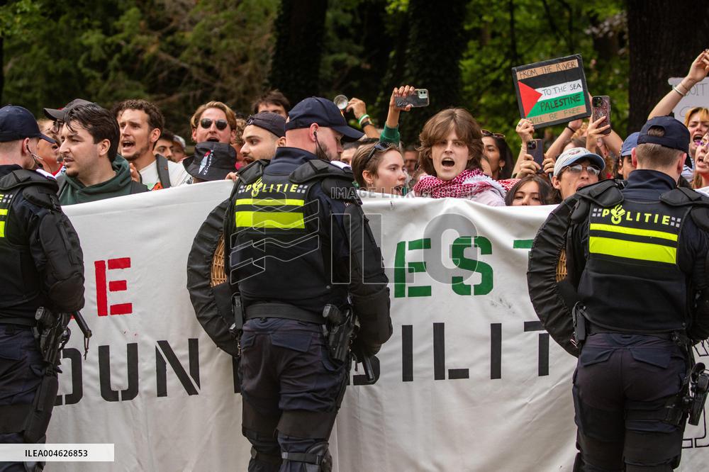 Police Clash With Pro Palestine Protesters - Netherlands