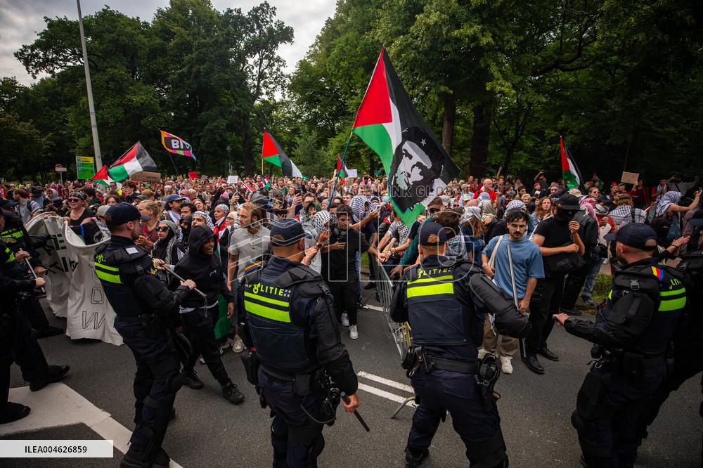 Police Clash With Pro Palestine Protesters - Netherlands