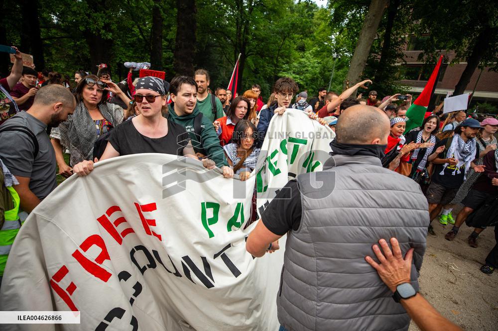 Police Clash With Pro Palestine Protesters - Netherlands