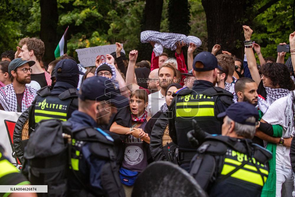 Police Clash With Pro Palestine Protesters - Netherlands