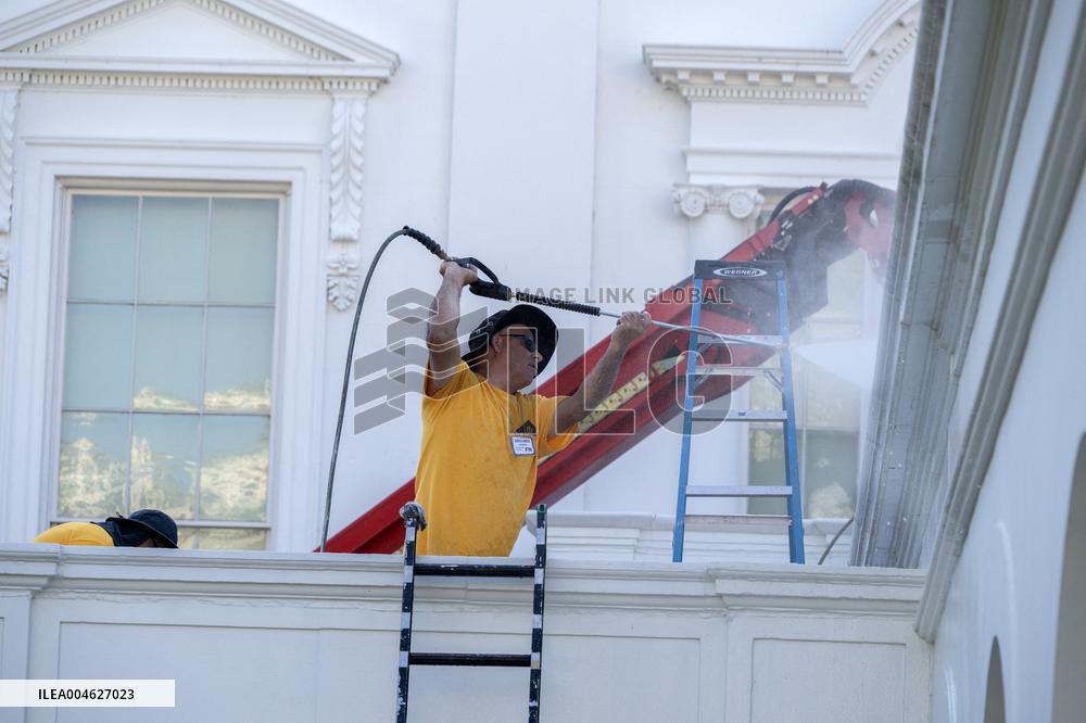 West Wing Facade Power Washed