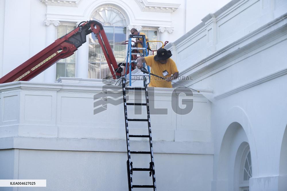 West Wing Facade Power Washed
