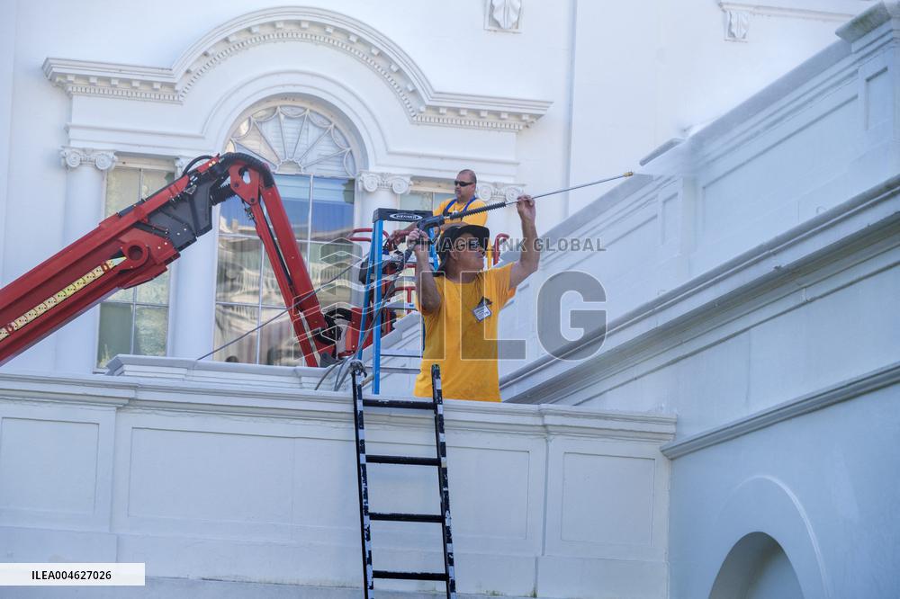 West Wing Facade Power Washed