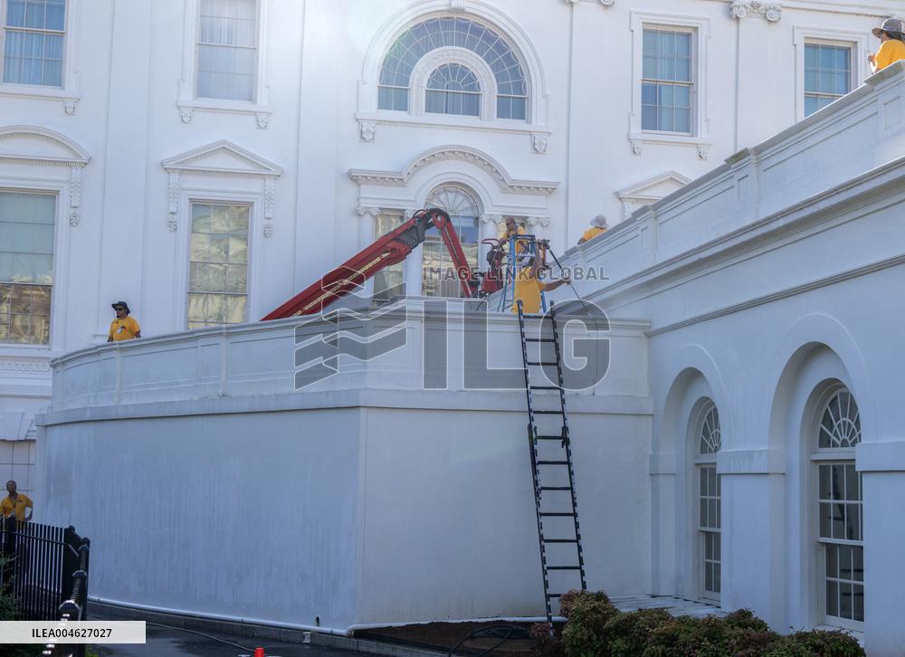 West Wing Facade Power Washed