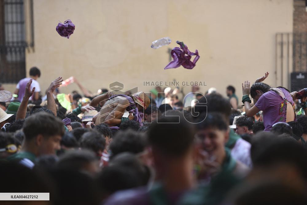 Chupinazo of the Fiestas of San Lorenzo in Huesca - Spain