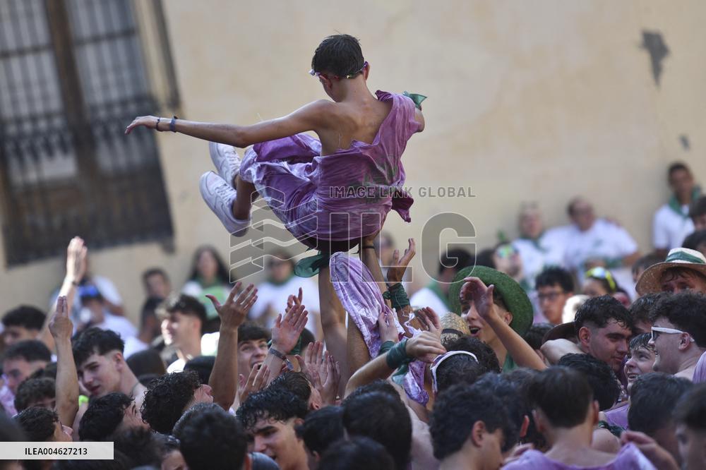 Chupinazo of the Fiestas of San Lorenzo in Huesca - Spain