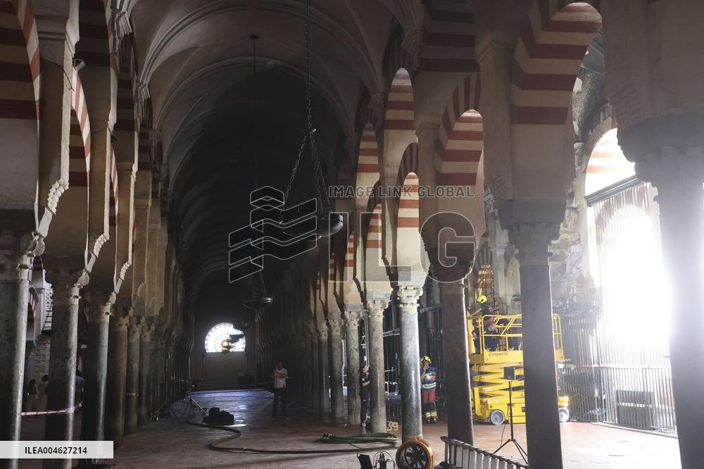 Fire In The Mosque Of Cordoba Completely Extinguished - Spain