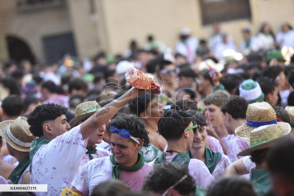 Chupinazo of the Fiestas of San Lorenzo in Huesca - Spain