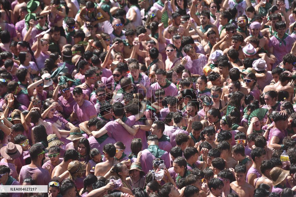 Chupinazo of the Fiestas of San Lorenzo in Huesca - Spain