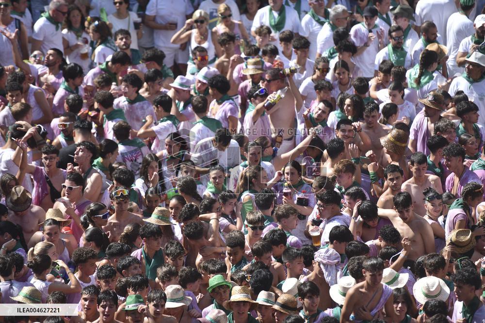 Chupinazo of the Fiestas of San Lorenzo in Huesca - Spain
