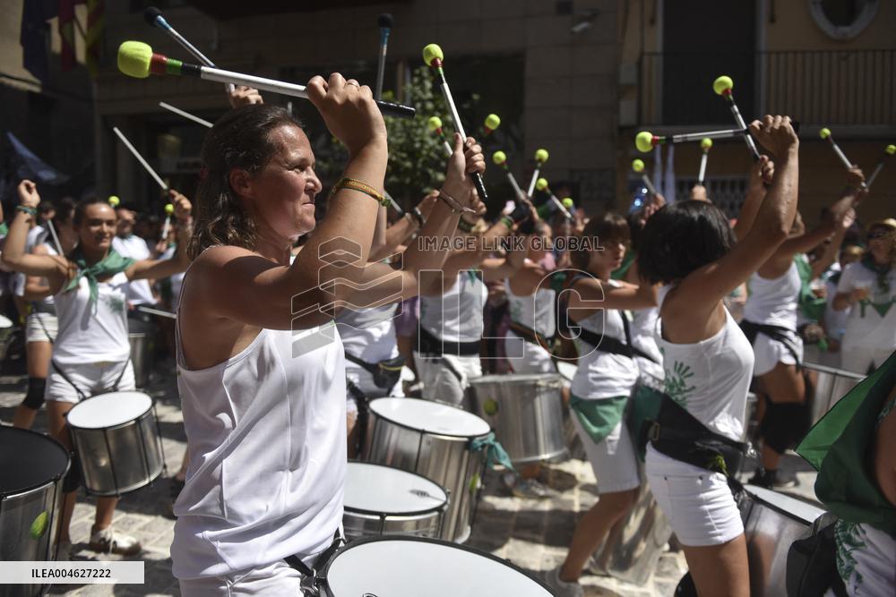 Chupinazo of the Fiestas of San Lorenzo in Huesca - Spain