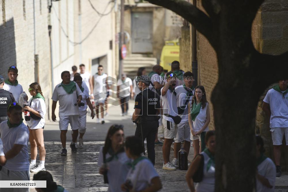 Chupinazo of the Fiestas of San Lorenzo in Huesca - Spain