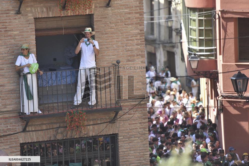 Chupinazo of the Fiestas of San Lorenzo in Huesca - Spain