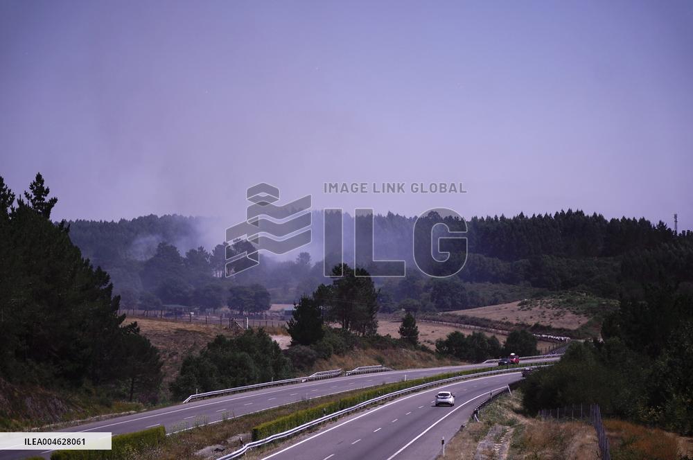Forest Fire In The Parish Of Baamonde - Spain