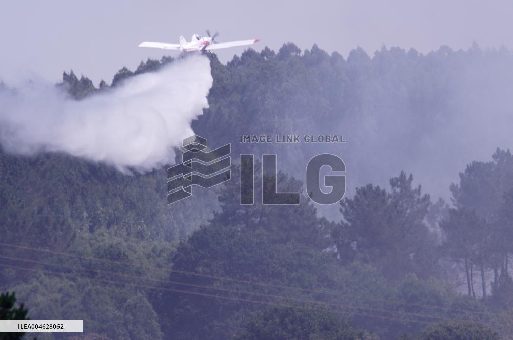 Forest Fire In The Parish Of Baamonde - Spain