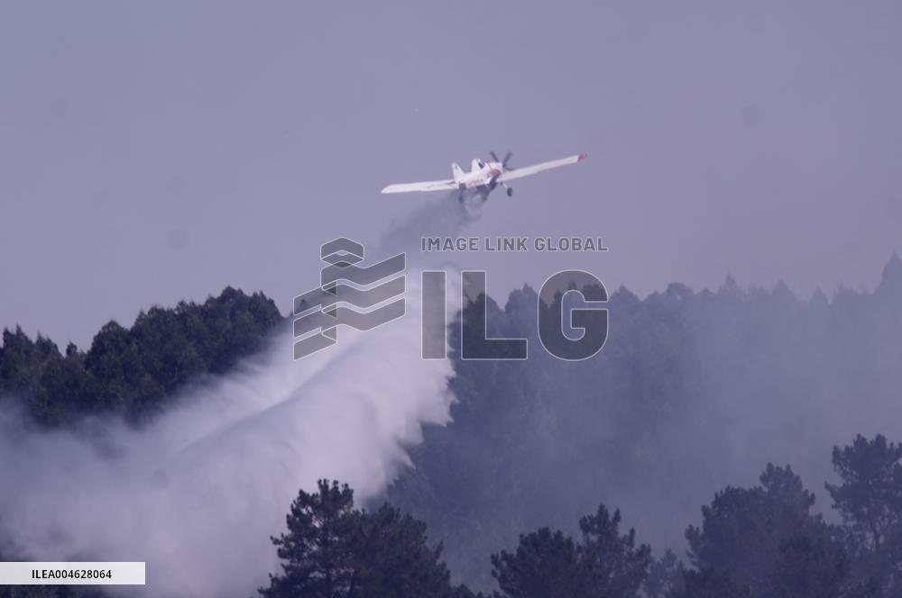 Forest Fire In The Parish Of Baamonde - Spain