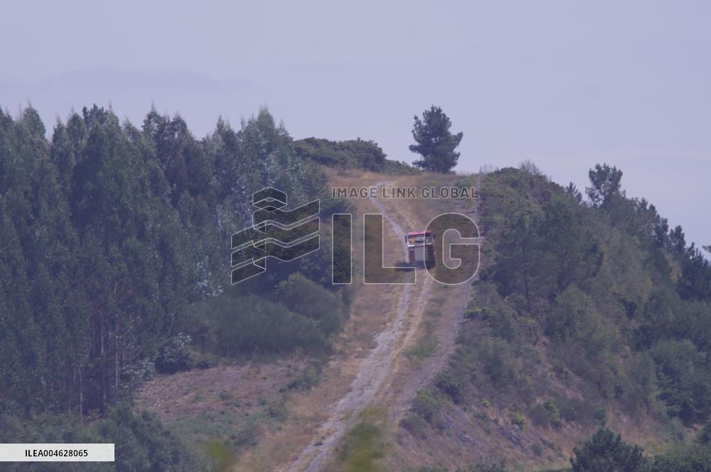 Forest Fire In The Parish Of Baamonde - Spain
