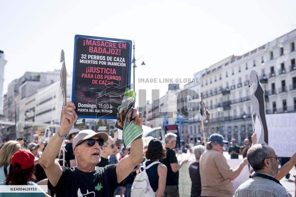Animal Cruelty Protest After 32 Dogs Found Dead From Starvation - Madrid