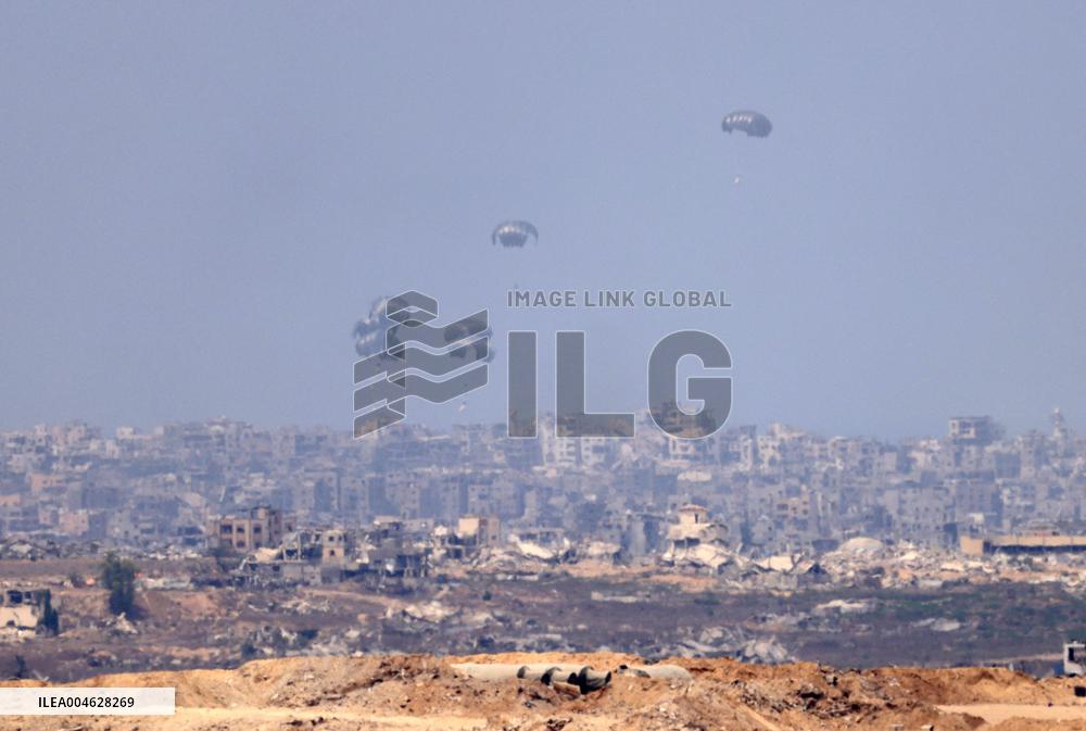 Aid Packages Are Airdropped Over The Gaza Strip - Palestine
