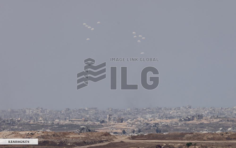 Aid Packages Are Airdropped Over The Gaza Strip - Palestine