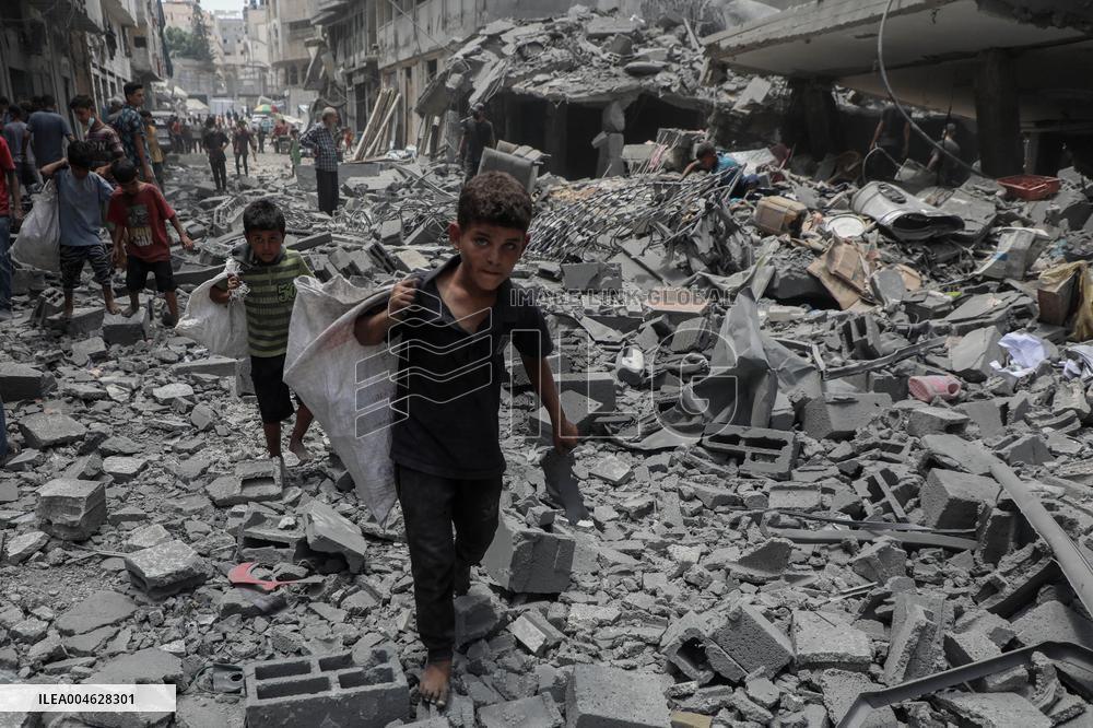 Israeli Airstrike in the Al-Rimal - Gaza City