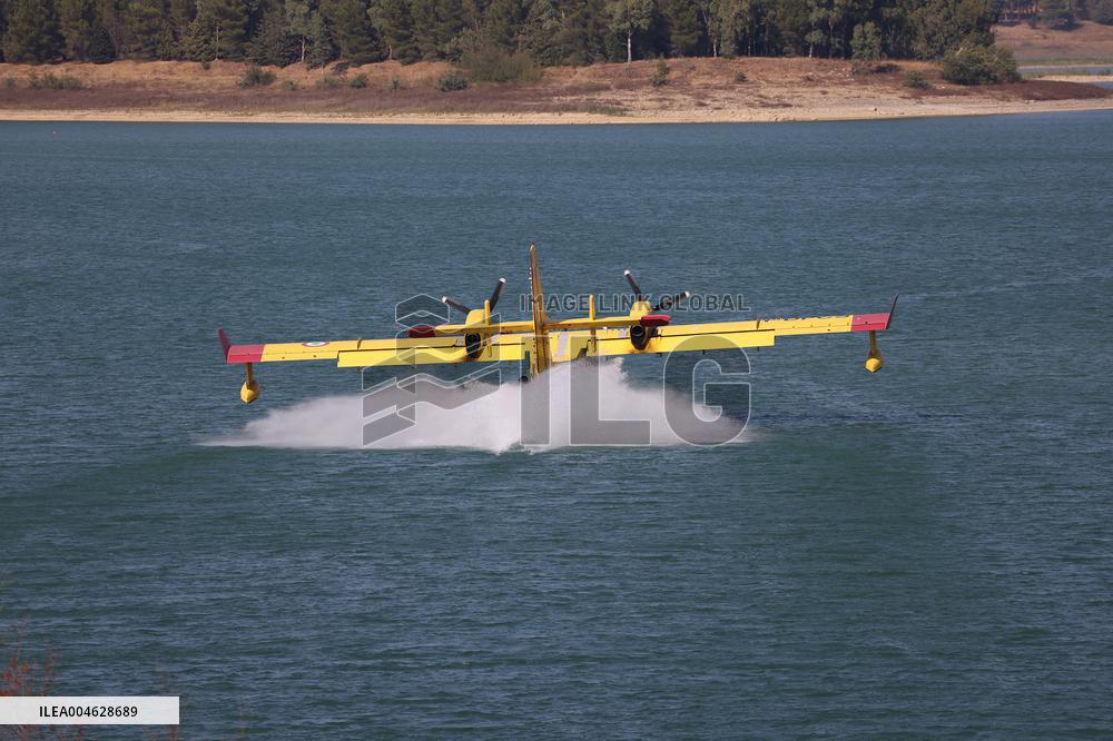 Fire Response in Santa Cristina Gela Helicopters Deployed - Italy