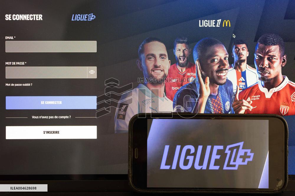 Illustrations of Ligue 1+ television channel - Paris