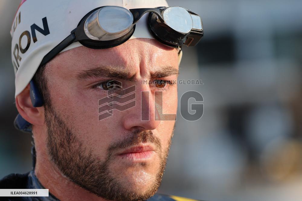 Noam Yaron at The Start of His 180 Km Swim from Calvi to Monaco