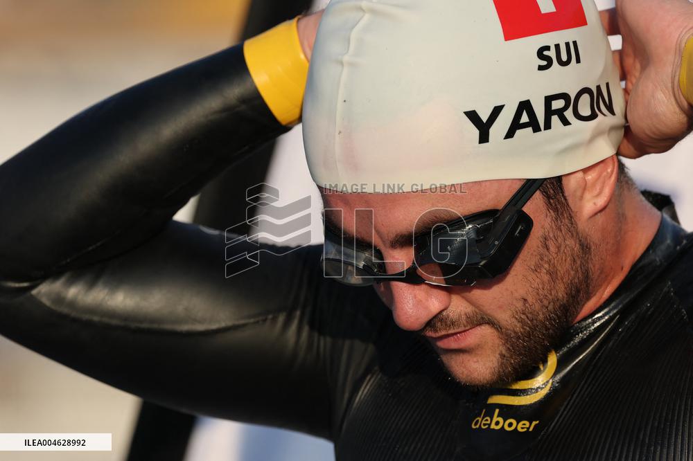 Noam Yaron at The Start of His 180 Km Swim from Calvi to Monaco