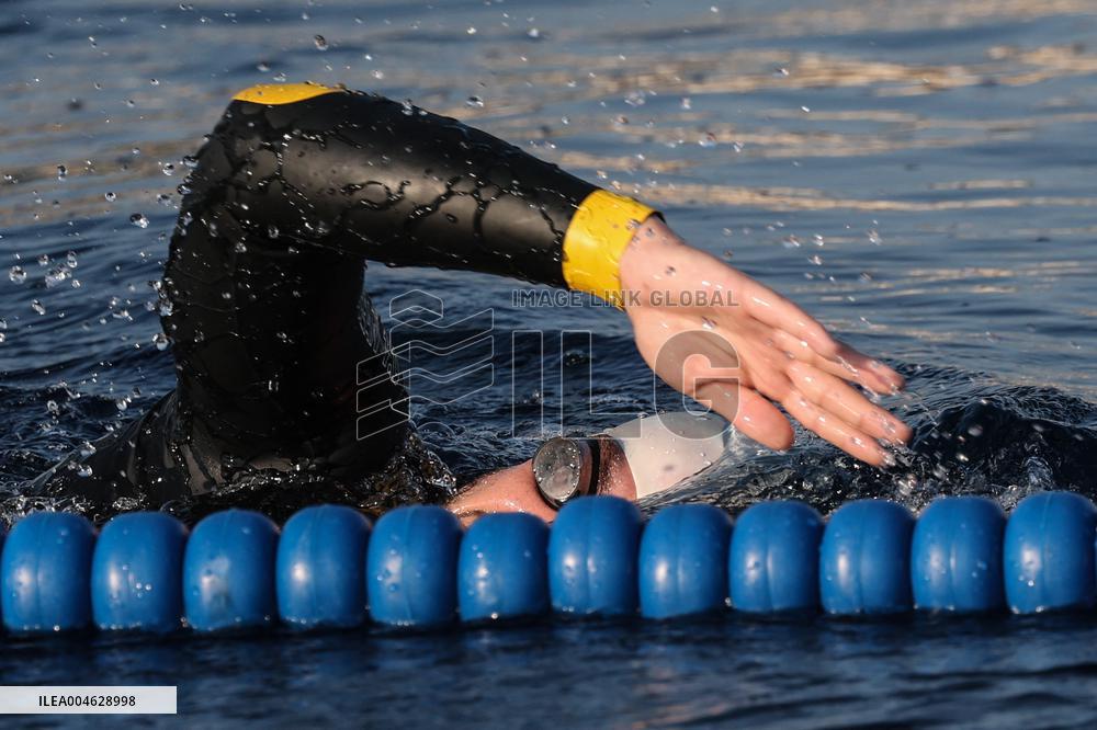 Noam Yaron at The Start of His 180 Km Swim from Calvi to Monaco