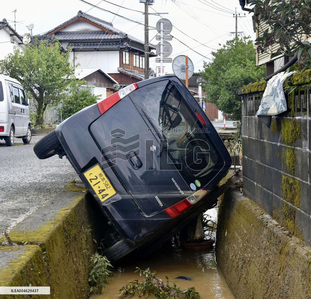 Aftermath of torrential rain in Kumamoto Pref.