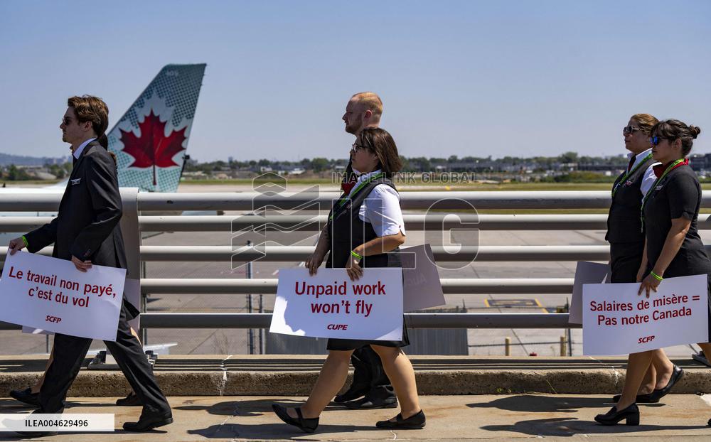 Air Canada Flight Attendants Hold Silent Protest at Vancouver Airport - Canada