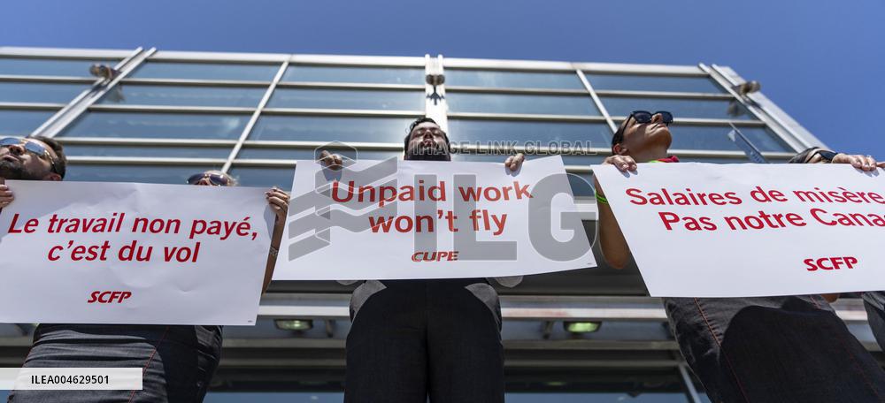 Air Canada Flight Attendants Hold Silent Protest at Vancouver Airport - Canada