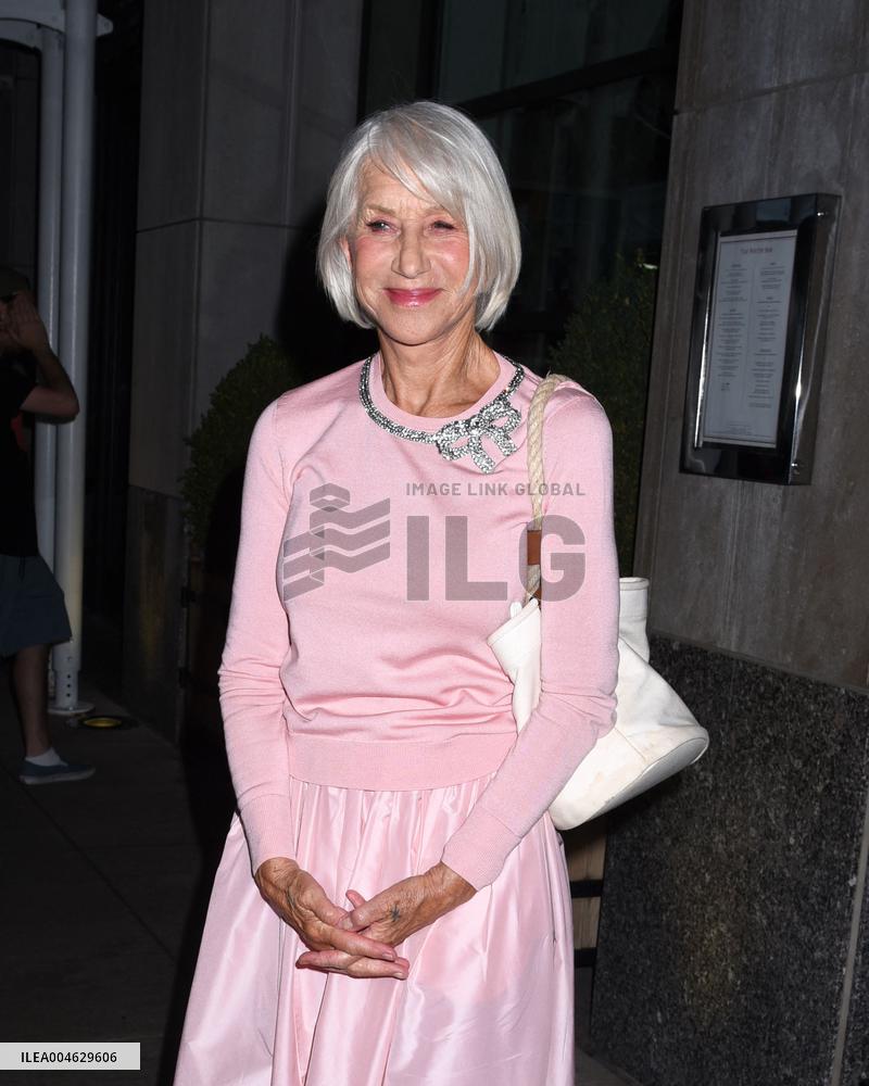 Helen Mirren Returns to Hotel After Tonight Show Appearance - NYC