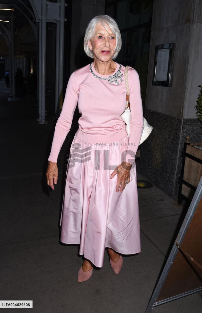 Helen Mirren Returns to Hotel After Tonight Show Appearance - NYC