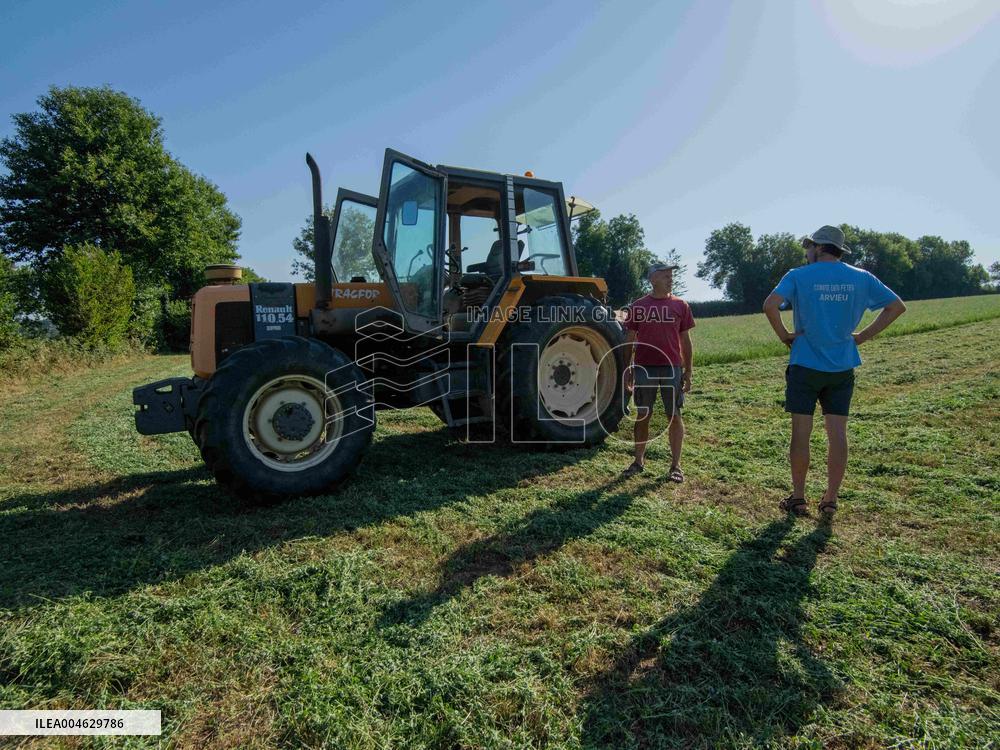 Farming in Aveyron During The Heatwave - France