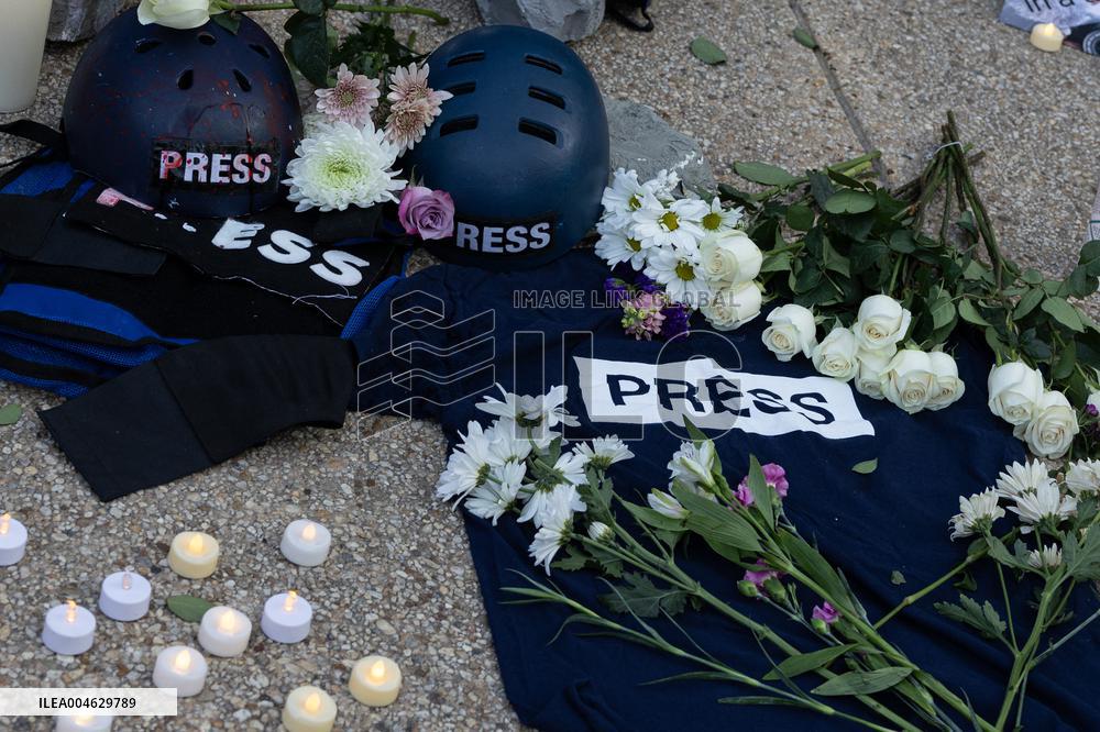 Vigil For Palestinian Journalists Killed By Israeli Forces - Washington DC