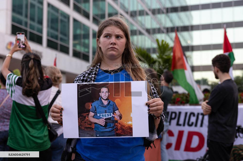 Vigil For Palestinian Journalists Killed By Israeli Forces - Washington DC