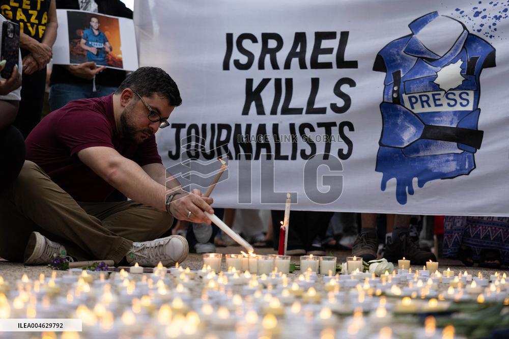 Vigil For Palestinian Journalists Killed By Israeli Forces - Washington DC