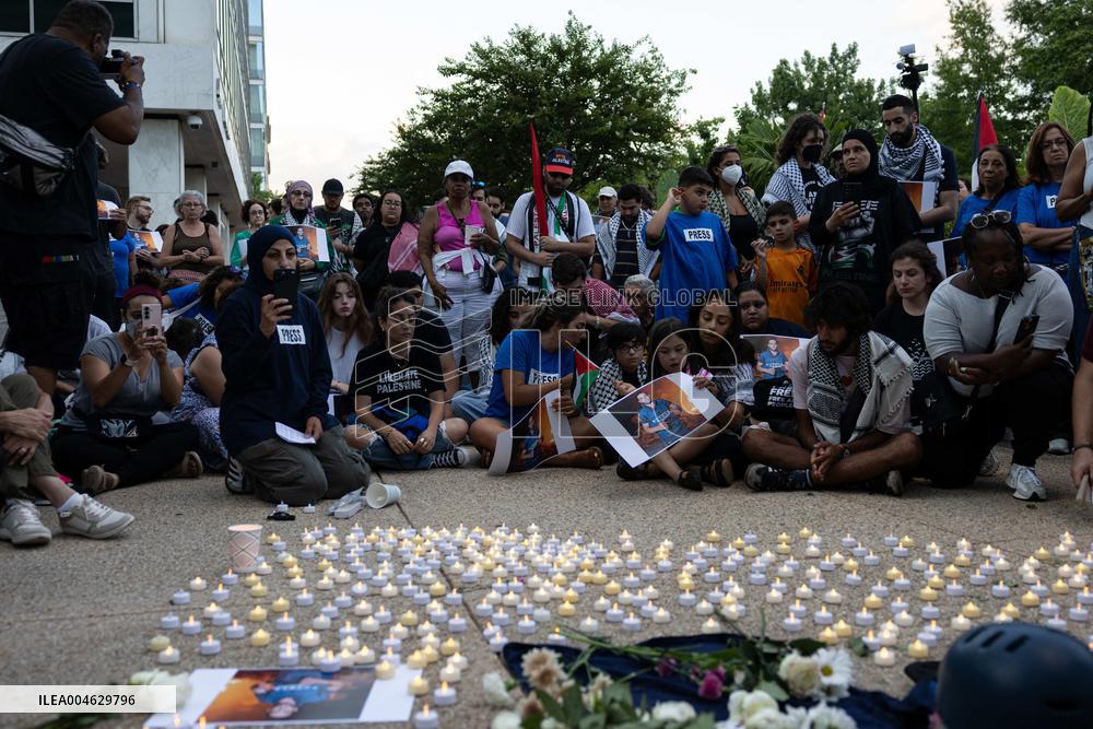 Vigil For Palestinian Journalists Killed By Israeli Forces - Washington DC