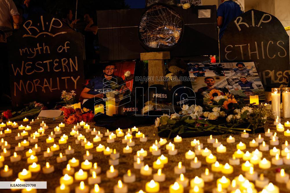 Vigil For Palestinian Journalists Killed By Israeli Forces - Washington DC
