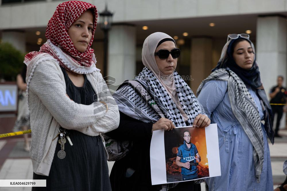 Vigil For Palestinian Journalists Killed By Israeli Forces - Washington DC