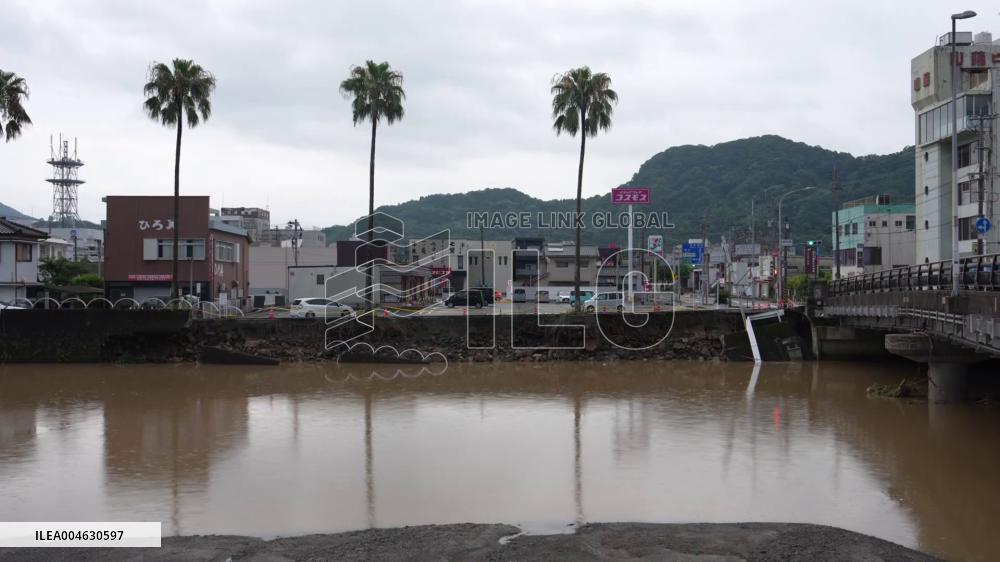Torrential rain in Kagoshima Pref.