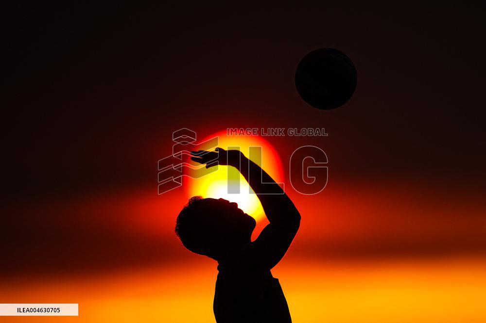 Illustration - Silhouetted at Sunset Amidst Vancouver Island Wildfires - Canada
